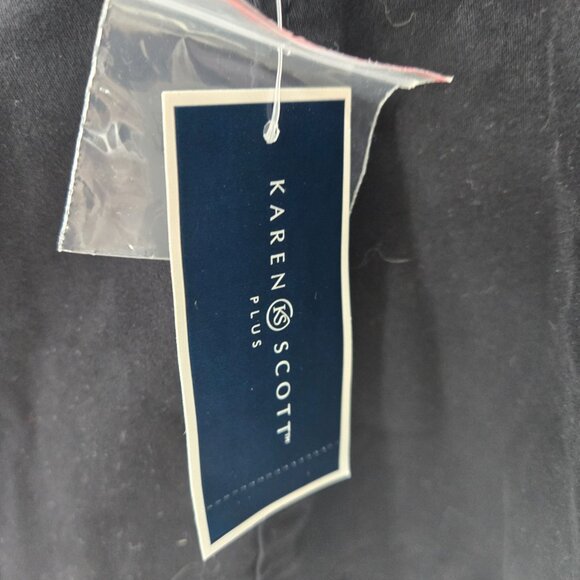 Karen Scott Black Part Elastic Cotton Pockets Skort Size 24 - Picture 10 of 12